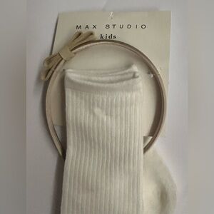 New Max Studio Kids Faux Suede Headband and White Socks Set